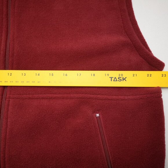Columbia Sportswear Co. Men's Size Medium Red Full Zip Straight Fit Fleece Vest - Picture 11 of 12